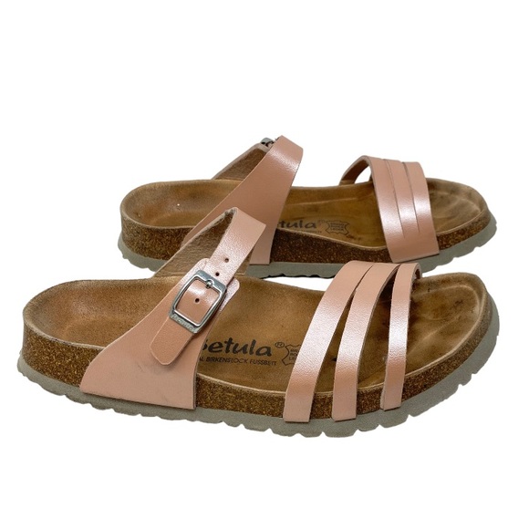 Birkenstock Shoes Birkenstock Betula Rose Gold Leather Sandals 245